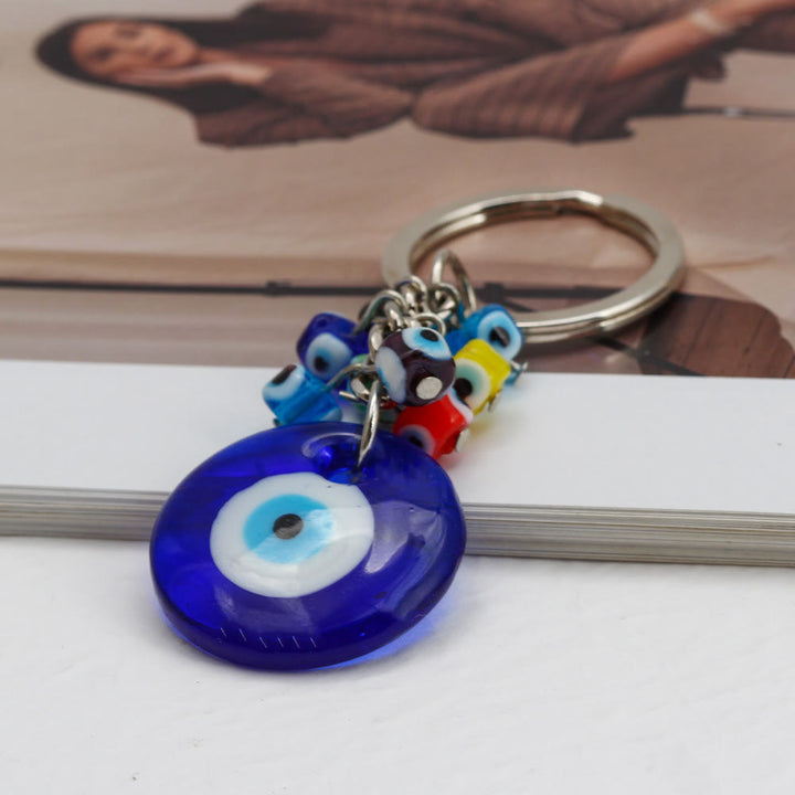 Portachiavi Olivenorma con cuore blu vibrante e occhio malvagio con più ciondoli - image 6