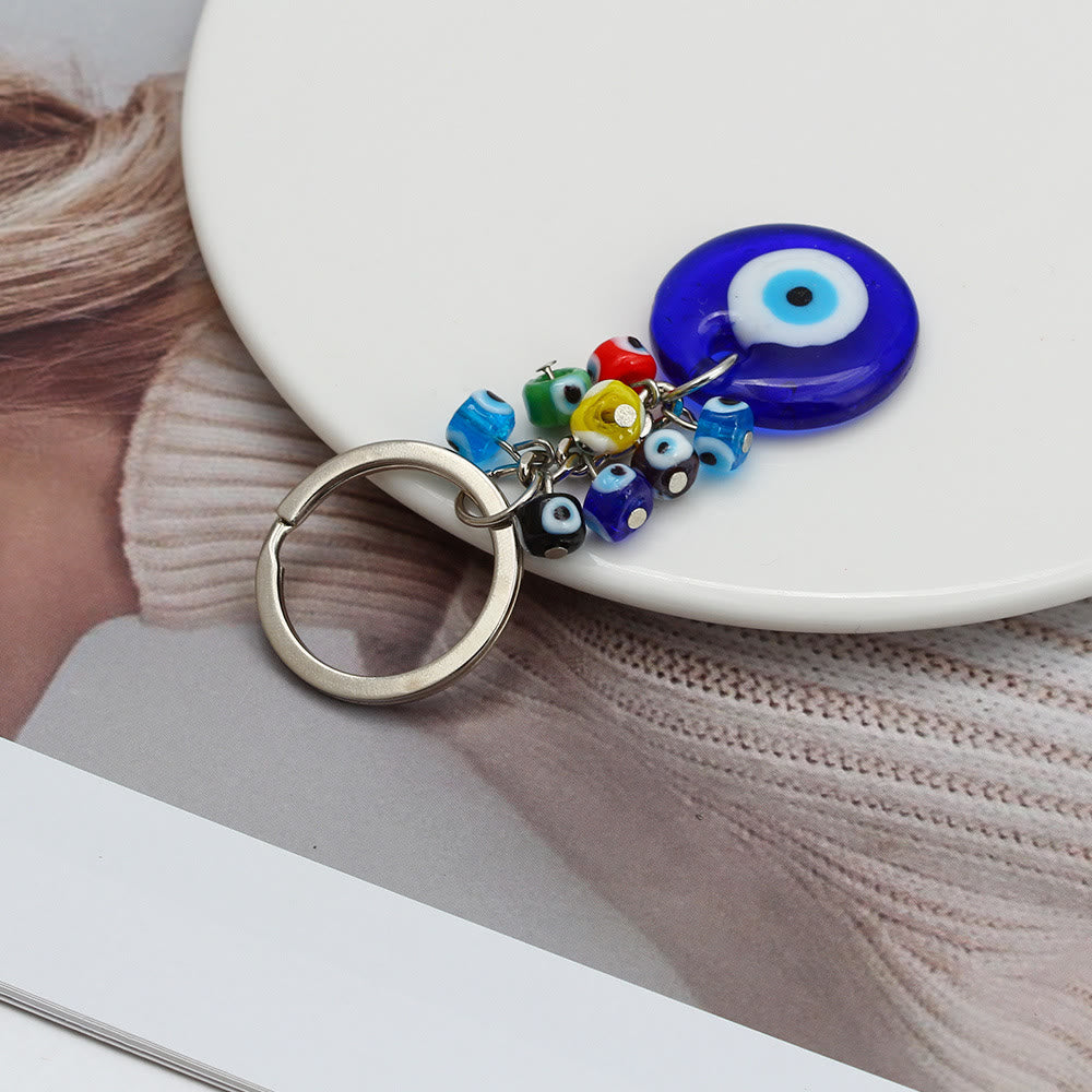 Portachiavi Olivenorma con cuore blu vibrante e occhio malvagio con più ciondoli - image 7