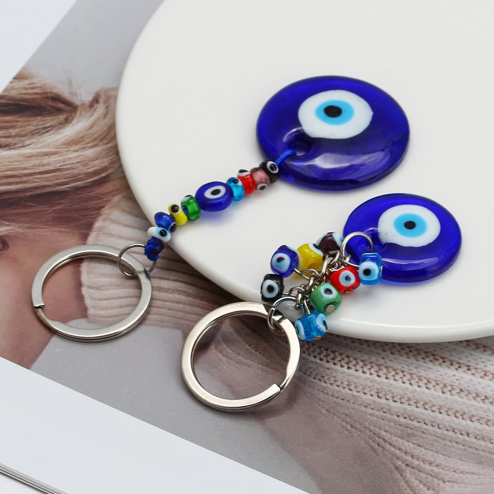 Portachiavi Olivenorma con cuore blu vibrante e occhio malvagio con più ciondoli - image 13
