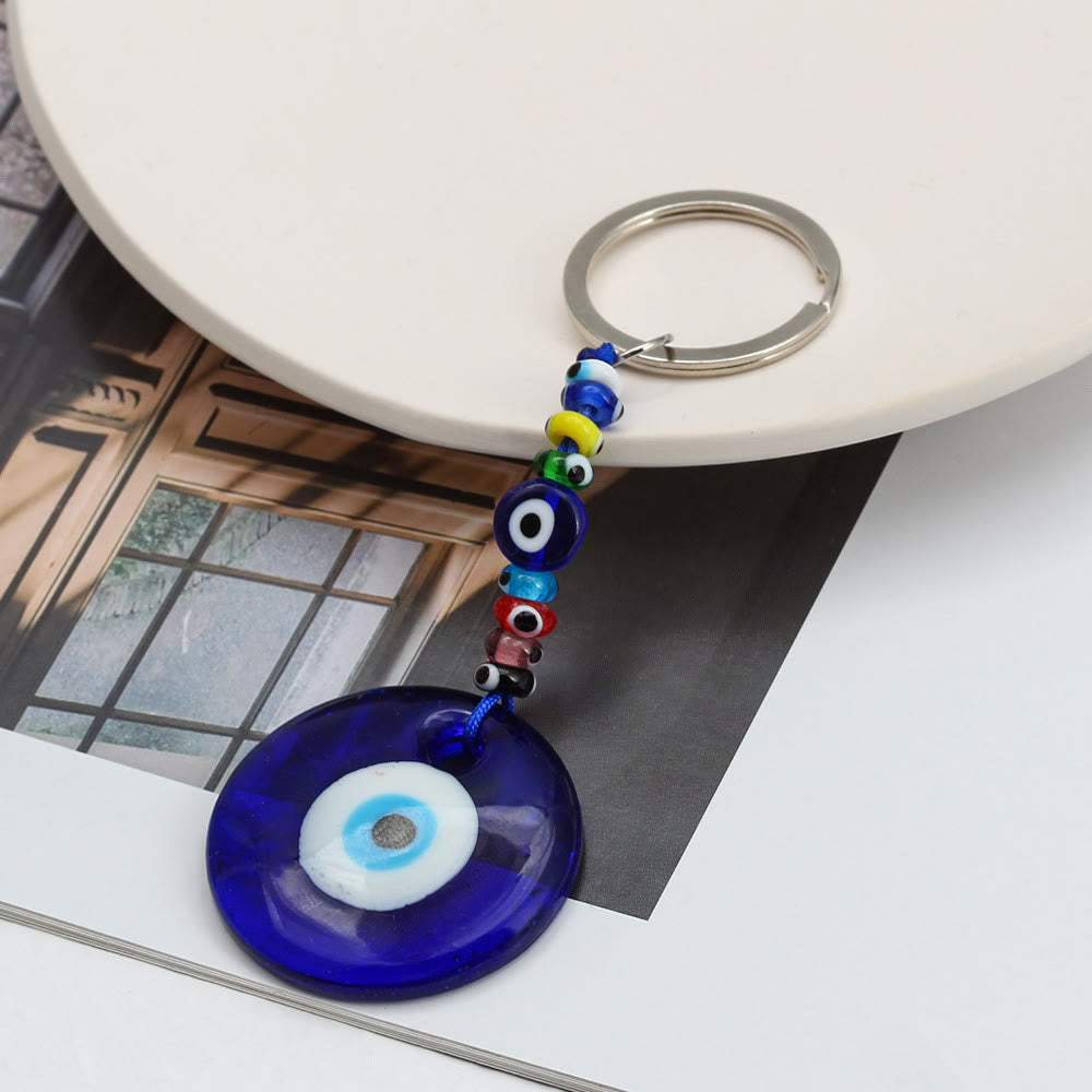Portachiavi Olivenorma con cuore blu vibrante e occhio malvagio con più ciondoli - image 2