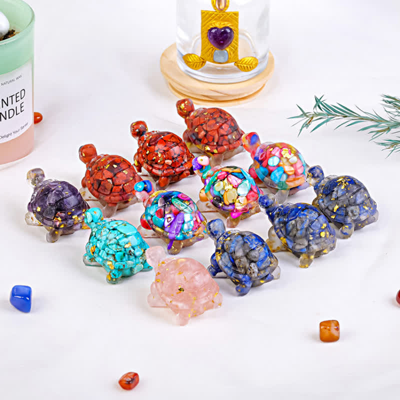 Olivenorma Crystal Gravel Colla Piccola Tartaruga Decorazione in Pietra Preziosa - image 0