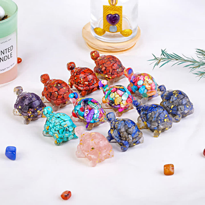 Olivenorma Crystal Gravel Colla Piccola Tartaruga Decorazione in Pietra Preziosa - image 0