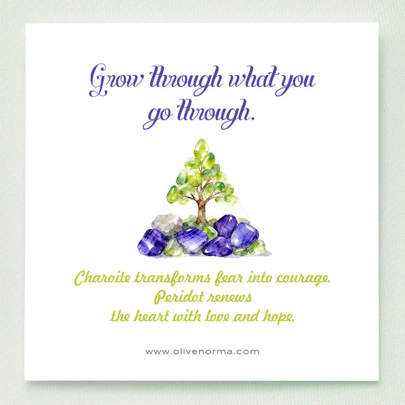 Albero dell'armonia Olivenorma - Piramide di orgone di charoite e peridoto - image 1