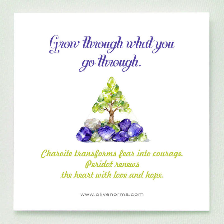 Albero dell'armonia Olivenorma - Piramide di orgone di charoite e peridoto - image 1