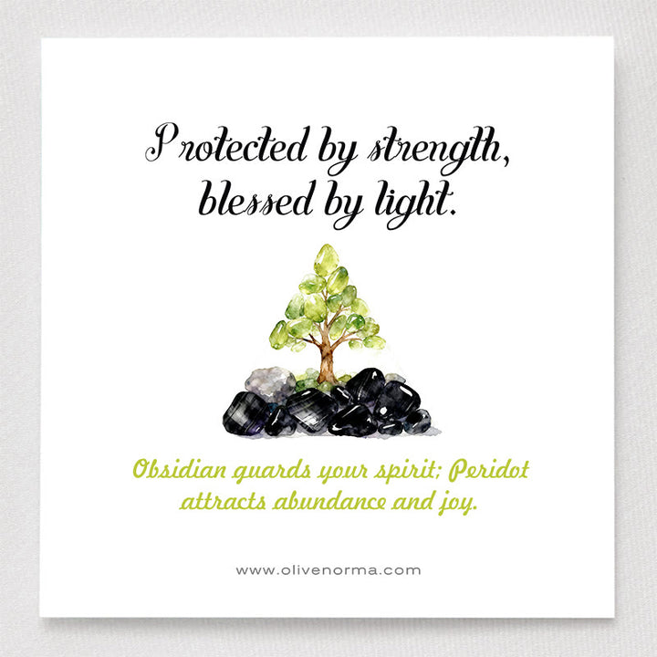 Piramide di orgone in ossidiana e peridoto della prosperità del guardiano Olivenorma - image 1