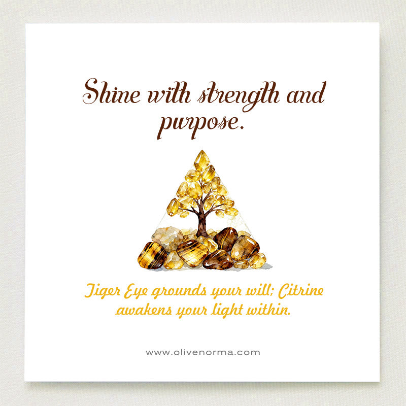 Piramide di orgone Olivenorma Golden Harmony Tiger Eye & Citrine Tree of Life - image 1