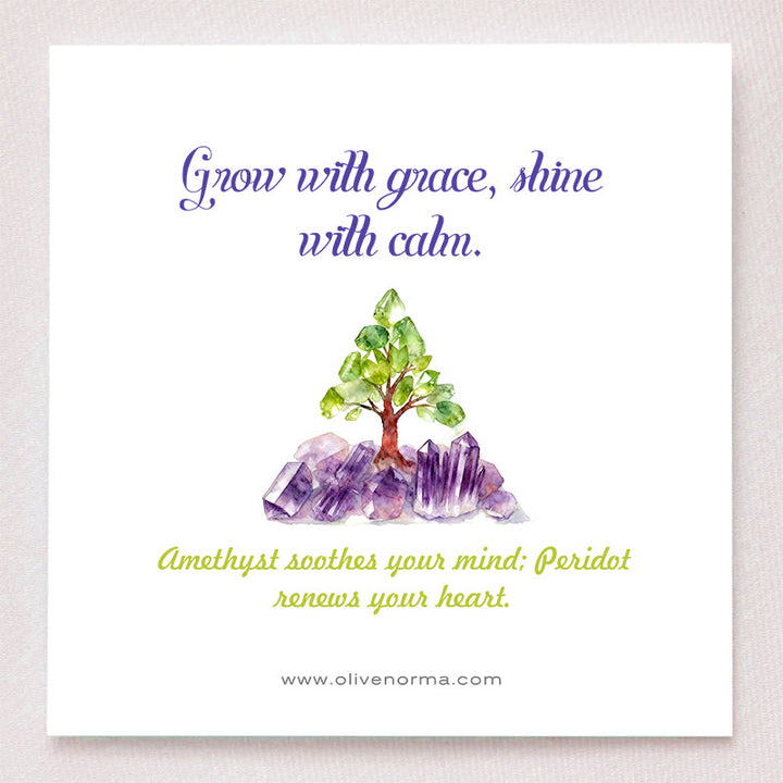 Olivenorma Harmony Roots Ametista e Peridoto Albero della Vita Piramide Orgonica - image 1