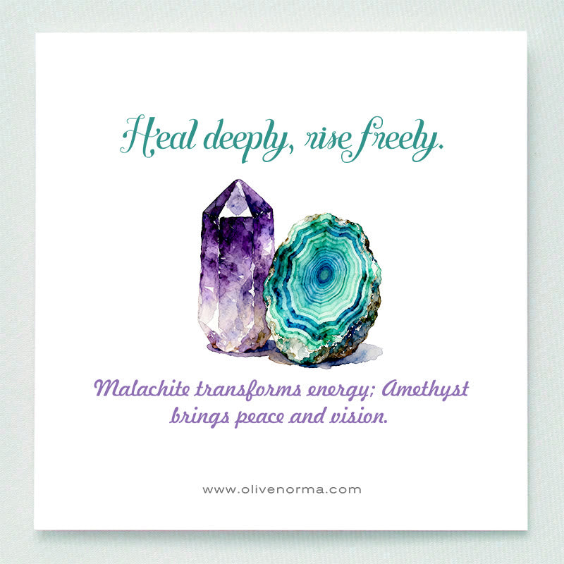 Olivenorma Mystic Union Piramide di Orgone in Ametista e Malachite - image 1