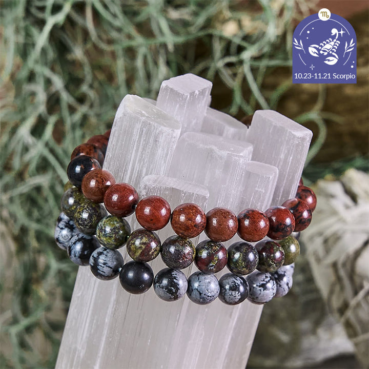 Olivenorma Scorpione - 23 ottobre - 21 novembre - Set di braccialetti di cristallo con astrologia zodiacale - Set di braccialetti Scorpione - 10 millimetri - image 0