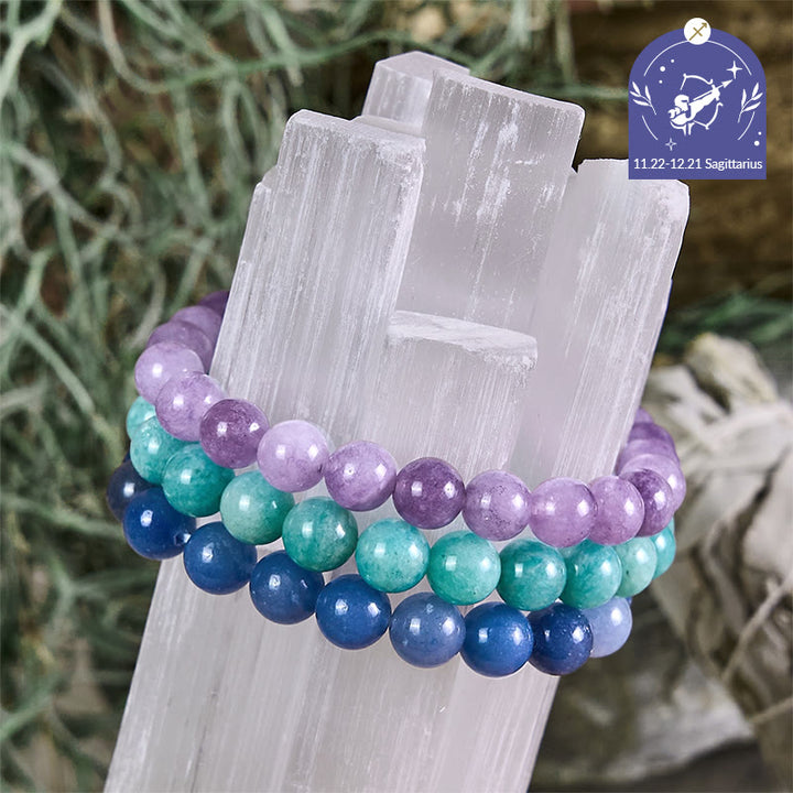 Olivenorma Sagittario - 22 novembre - 21 dicembre - Set di braccialetti di cristallo con astrologia zodiacale - Set di bracciali Sagittario - 10 millimetri - image 0