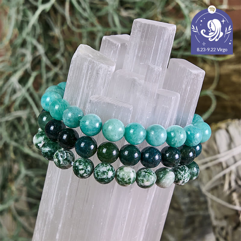 Olivenorma Vergine - 23 agosto - 22 settembre - Set di braccialetti di cristallo con astrologia zodiacale - Set di bracciali Vergine - 10 millimetri - image 0