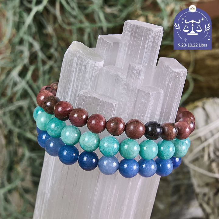 Olivenorma Bilancia - 23 settembre - 22 ottobre - Set di braccialetti di cristallo con astrologia zodiacale - Set di bracciali Bilancia - 10 millimetri - image 0