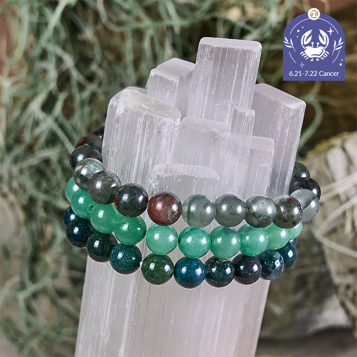 Olivenorma Cancro - 21 giugno - 22 luglio - Set di braccialetti di cristallo con astrologia zodiacale - Set di braccialetti per il cancro - 10 millimetri - image 0