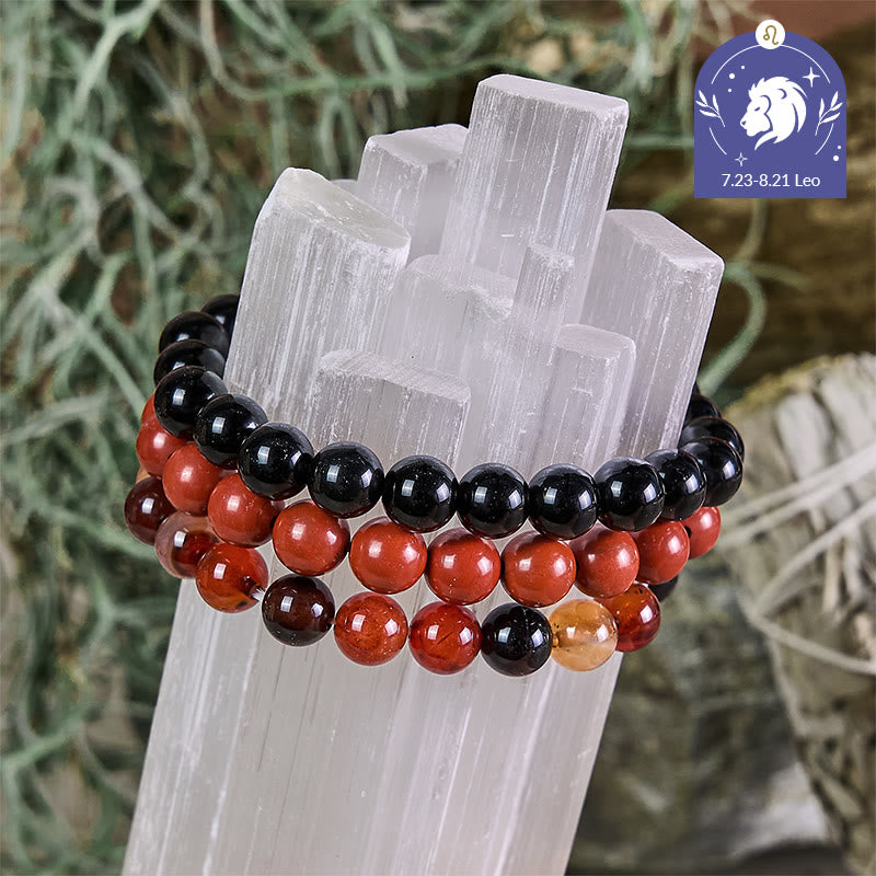 Olivenorma Leo - 23 lug - 22 ago - Set di braccialetti di cristallo con astrologia zodiacale - Set di bracciali Leo - 10 millimetri - image 0