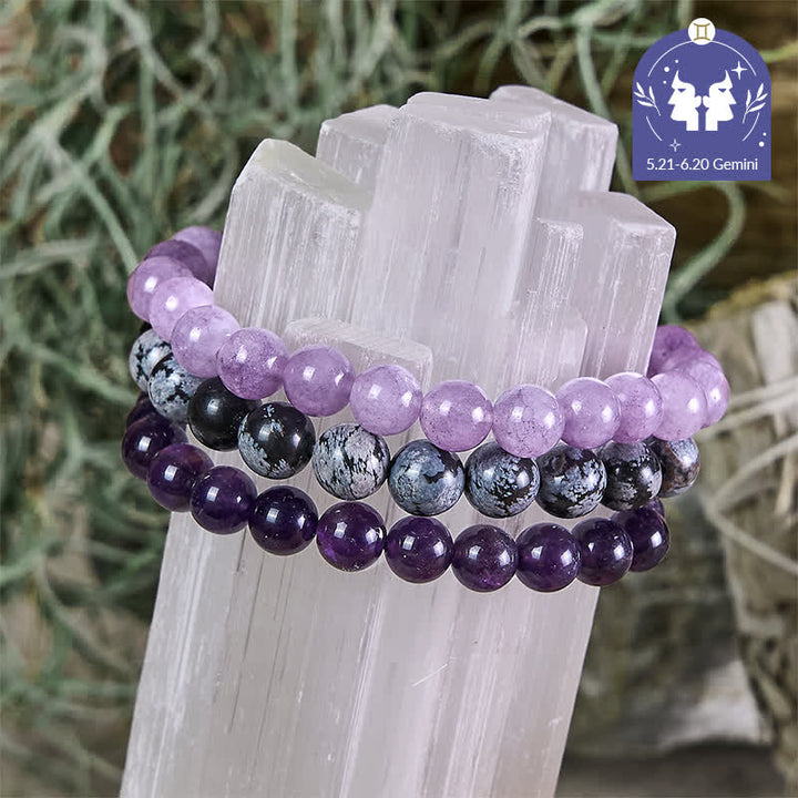 Olivenorma Pesci - 19 febbraio - 20 marzo - Set di braccialetti di cristallo con astrologia zodiacale - Set di braccialetti Pesci - 10 millimetri - image 0