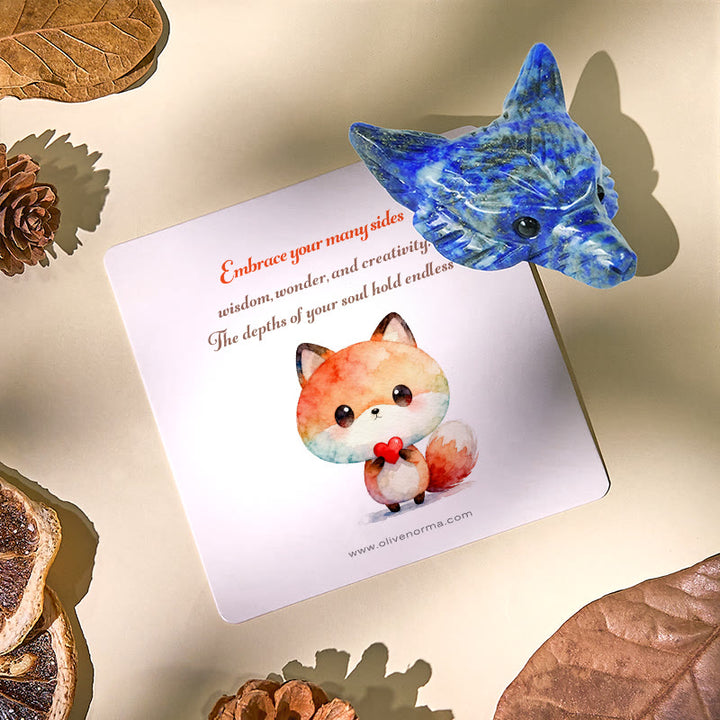 Decorazione in pietra preziosa con testa di lupo guardiano spirituale Olivenorma - image 0