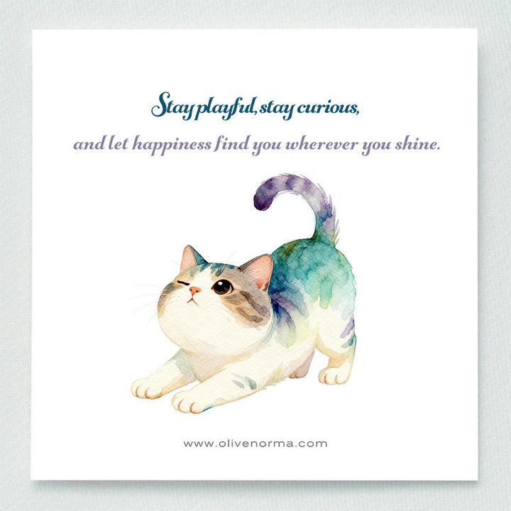 Olivenorma - Decorazione in pietra preziosa con statuetta di gatto in cristallo con benedizione giocosa - image 1