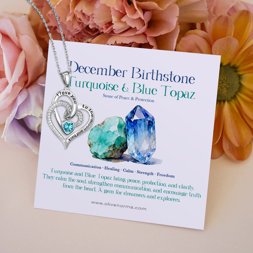 Collana con carta regalo Olivenorma Hearts and Hearts Birthstone - Argento - Dicembre - Con carta portafortuna - image 25