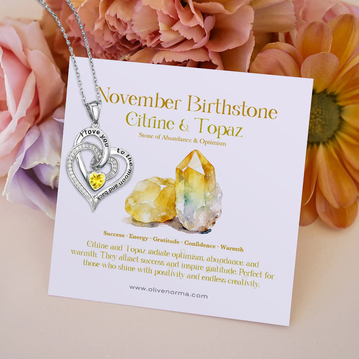 Collana con carta regalo Olivenorma Hearts and Hearts Birthstone - Argento - novembre - Con carta portafortuna - image 23
