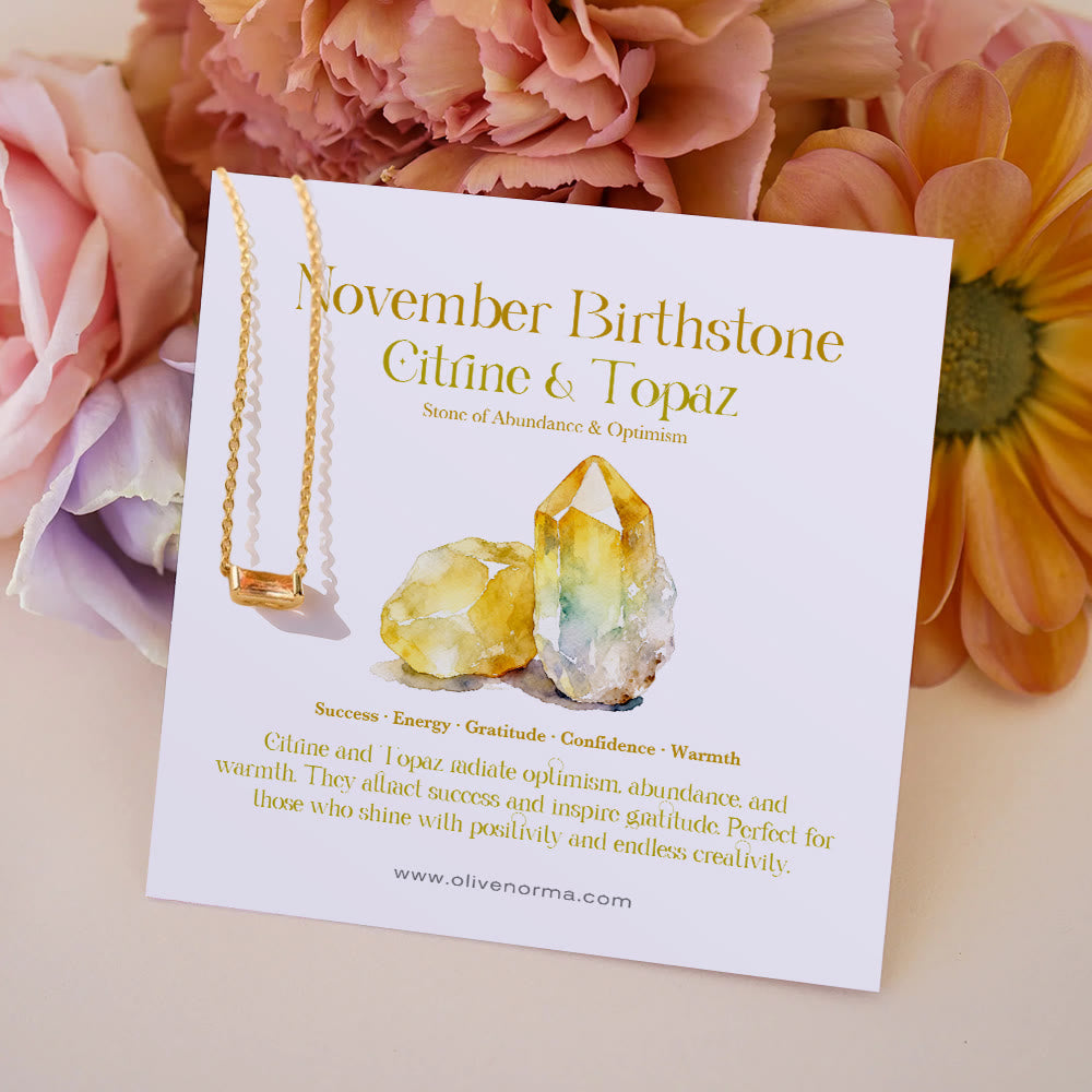 Collana regalo Olivenorma con ciondolo rettangolare semplice con pietra portafortuna in acciaio inossidabile - Zircone blu - Con carta portafortuna - image 11