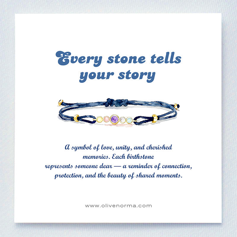 Olivenorma Braccialetto regalo personalizzato con 2-7 pietre portafortuna e castone - image 4