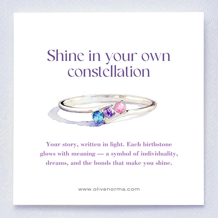 Anello Olivenorma in argento sterling S925 con pietra portafortuna e diamante, buono regalo - image 1