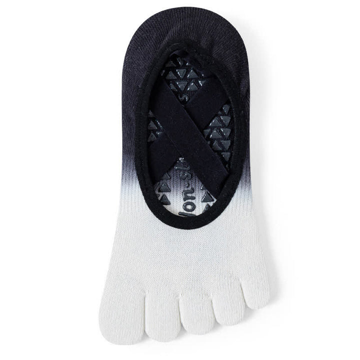 Calzini da yoga antiscivolo Olivenorma Gradient a cinque dita per donna – Calzini traspiranti con separazione delle dita, grip per pilates e barre con suola in silicone, calzini fitness traspiranti - Bianco e nero - 10 paia - image 1