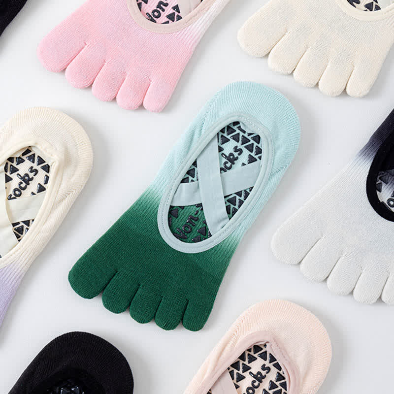 Calzini da yoga antiscivolo Olivenorma Gradient a cinque dita per donna – Calzini traspiranti con separazione delle dita, grip per pilates e barre con suola in silicone, calzini fitness traspiranti - image 19