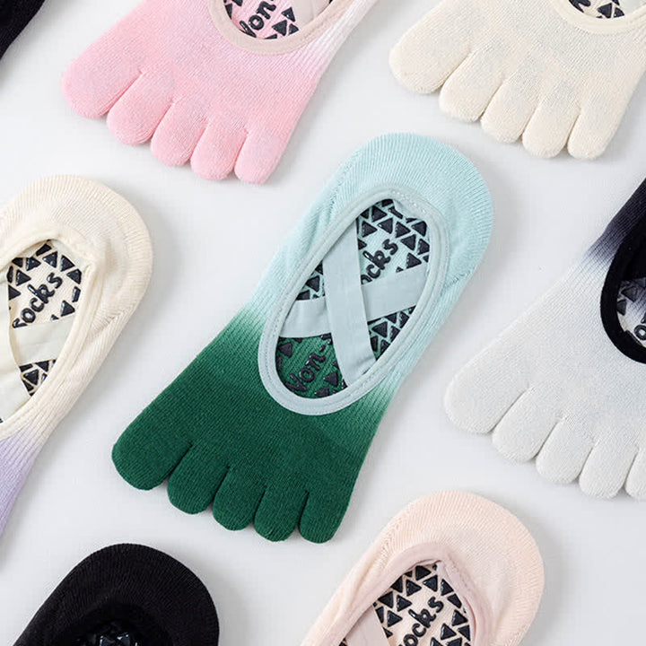 Calzini da yoga antiscivolo Olivenorma Gradient a cinque dita per donna – Calzini traspiranti con separazione delle dita, grip per pilates e barre con suola in silicone, calzini fitness traspiranti - image 19