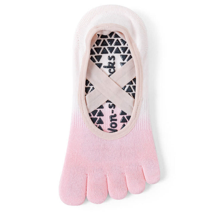 Calzini da yoga antiscivolo Olivenorma Gradient a cinque dita per donna – Calzini traspiranti con separazione delle dita, grip per pilates e barre con suola in silicone, calzini fitness traspiranti - Rosa e bianco - 10 paia - image 14