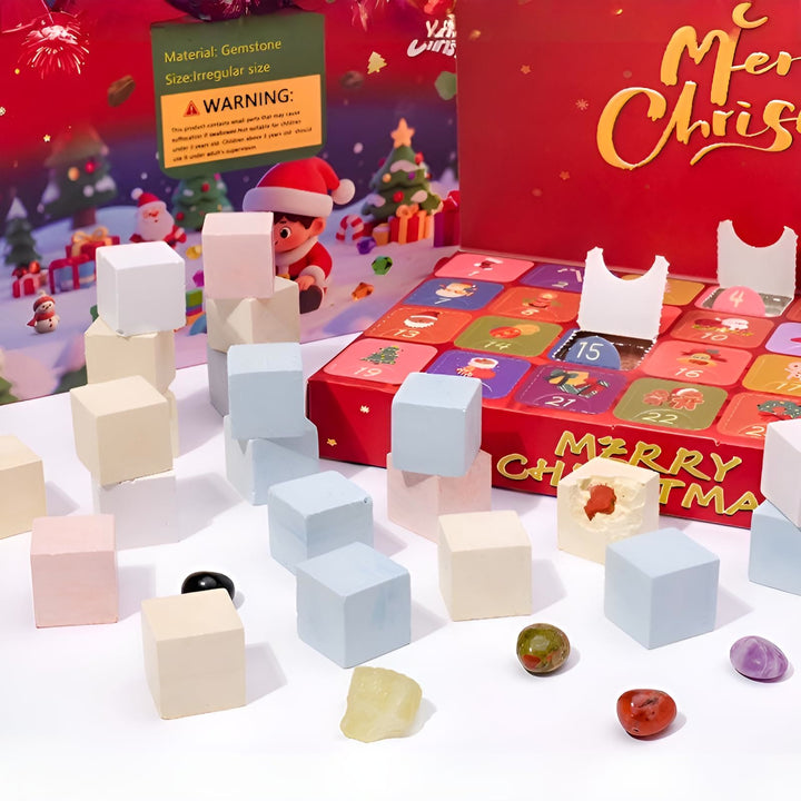 Calendario dell'avvento di cristallo Olivenorma 24 giorni di sorprese con pietre preziose naturali grezze 2025 - image 8