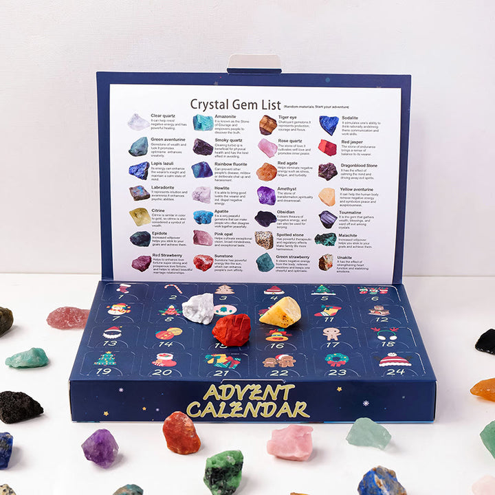 Calendario dell'Avvento di Natale Olivenorma Crystal Mystery Box Serie 2026 - 24 pezzi di pietra grezza - image 1