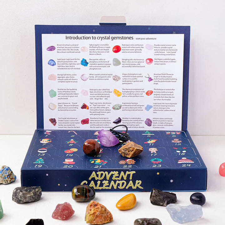 Calendario dell'Avvento di Natale Olivenorma Crystal Mystery Box Serie 2026 - 24 pezzi di pietra grezza e pietra lucidata - image 6