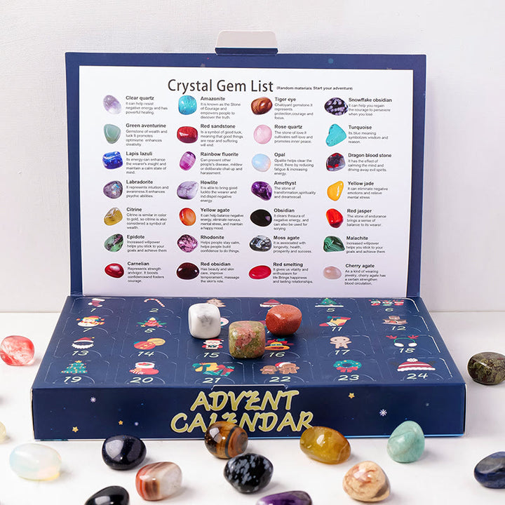 Calendario dell'Avvento di Natale Olivenorma Crystal Mystery Box Serie 2026 - 24 pezzi di pietra lucidata - image 5