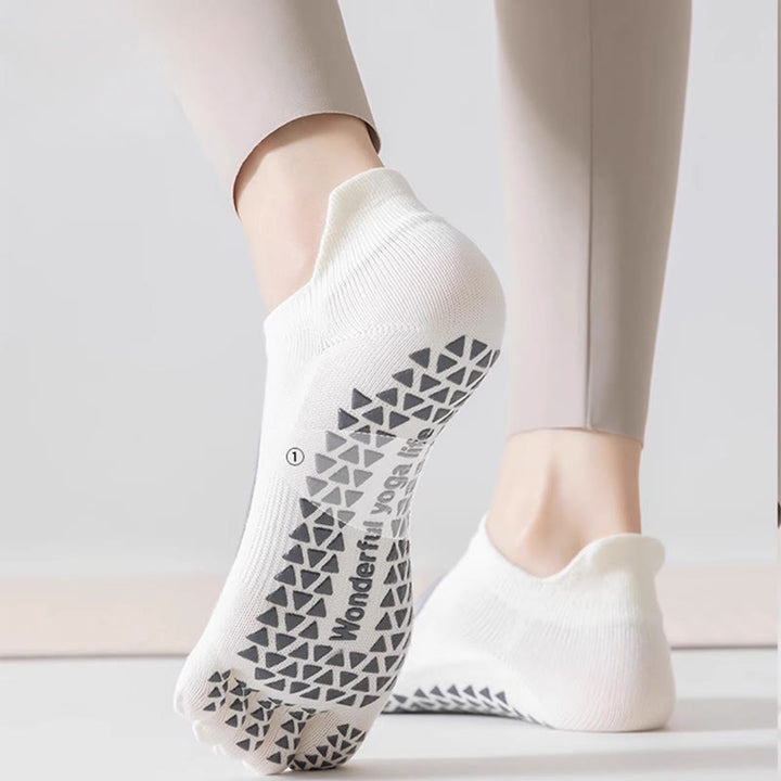 Calzini da Pilates/Barre Olivenorma a cinque dita antiscivolo per donna, con design in cotone traspirante, separazione delle dita e suola antiscivolo in silicone. - image 13