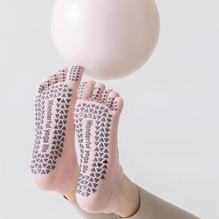 Calzini da Pilates/Barre Olivenorma a cinque dita antiscivolo per donna, con design in cotone traspirante, separazione delle dita e suola antiscivolo in silicone. - image 10