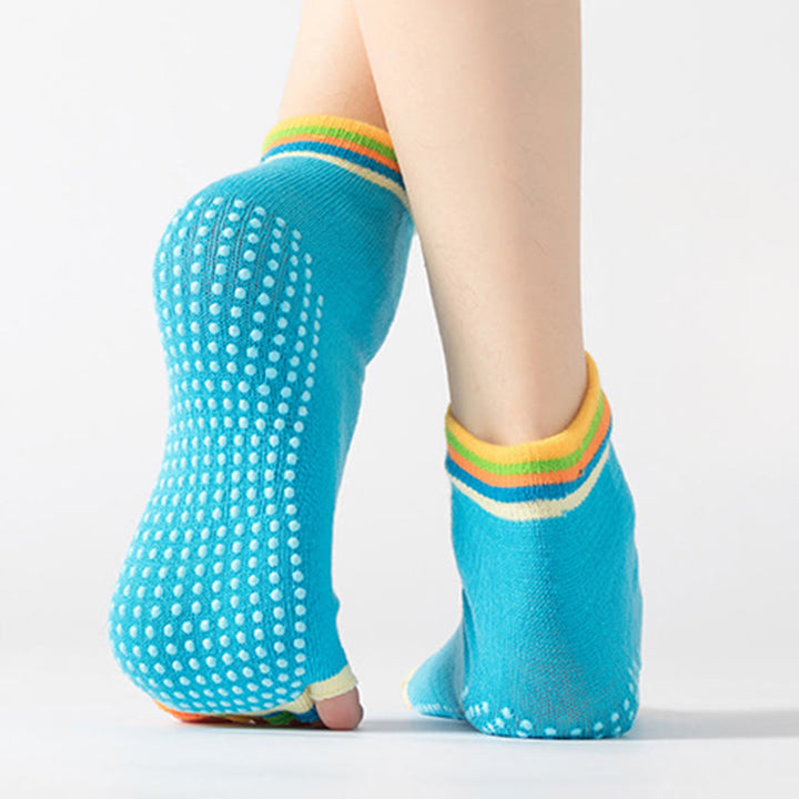 Calzini antiscivolo Olivenorma senza punta per Pilates – Calzini colorati a cinque dita per yoga e barre alla caviglia da donna con suola antiscivolo in PVC, calzini traspiranti in cotone per allenamento. - image 20