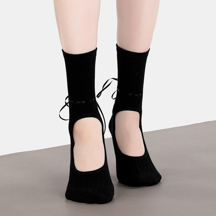 Calzini da yoga antiscivolo con coulisse e nastro Olivenorma - image 3