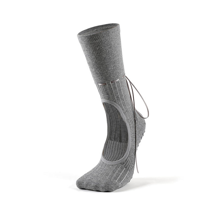Calze da yoga Olivenorma senza tallone con cinturino antiscivolo per barre, pilates e danza, con cinturino regolabile, traspiranti, morbide e comode. - Grigio - 10 paia - image 13