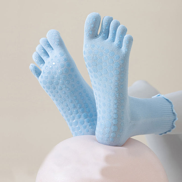 Calze da pilates/barre Olivenorma a cinque dita, traspiranti e antiscivolo, con separazione delle dita, elegante design in pizzo e suola antiscivolo, ideali per donna. - image 13