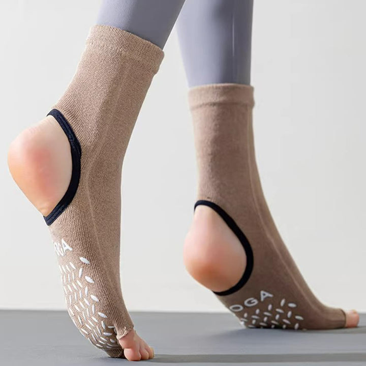 Calze da Pilates Barre antiscivolo da donna Olivenorma con separazione delle dita traspirante e design stabile per allenamento in studio, calze yoga a cinque dita aperte - image 7