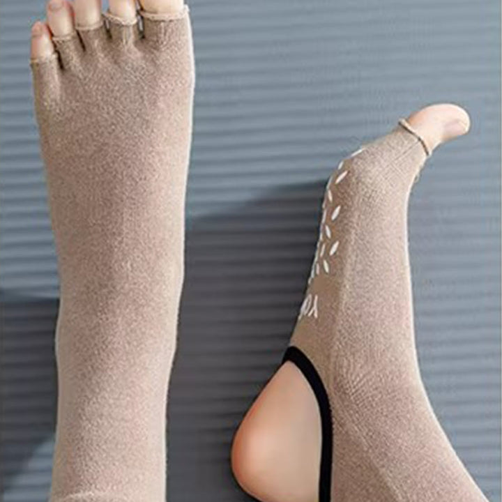 Calze da Pilates Barre antiscivolo da donna Olivenorma con separazione delle dita traspirante e design stabile per allenamento in studio, calze yoga a cinque dita aperte - image 8