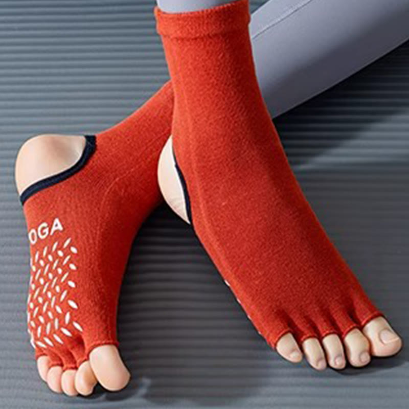 Calze da Pilates Barre antiscivolo da donna Olivenorma con separazione delle dita traspirante e design stabile per allenamento in studio, calze yoga a cinque dita aperte - image 11