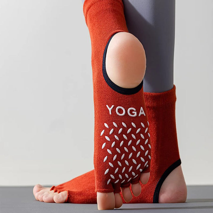 Calze da Pilates Barre antiscivolo da donna Olivenorma con separazione delle dita traspirante e design stabile per allenamento in studio, calze yoga a cinque dita aperte - image 14