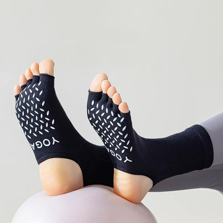 Calze da Pilates Barre antiscivolo da donna Olivenorma con separazione delle dita traspirante e design stabile per allenamento in studio, calze yoga a cinque dita aperte - image 1