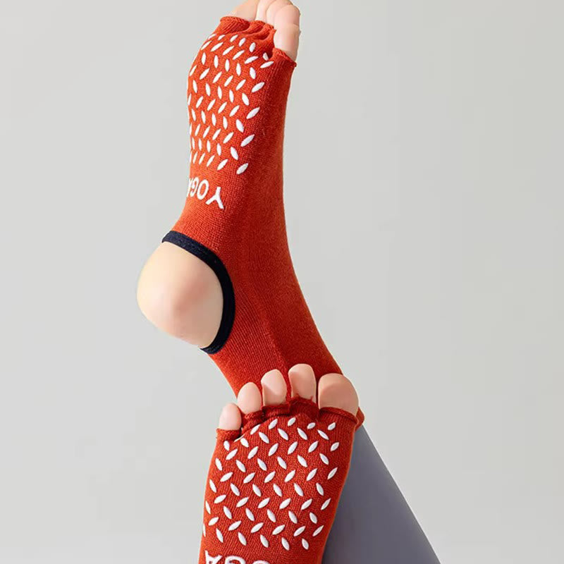 Calze da Pilates Barre antiscivolo da donna Olivenorma con separazione delle dita traspirante e design stabile per allenamento in studio, calze yoga a cinque dita aperte - image 13