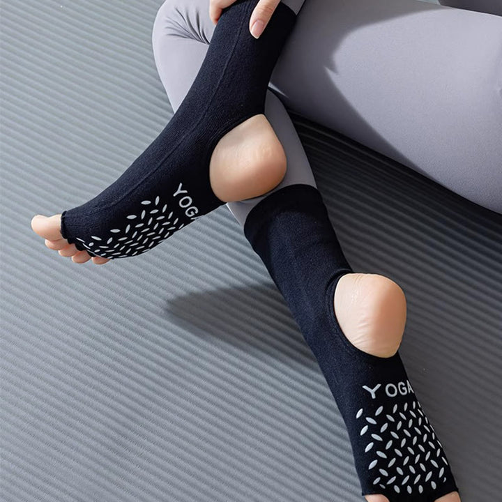 Calze da Pilates Barre antiscivolo da donna Olivenorma con separazione delle dita traspirante e design stabile per allenamento in studio, calze yoga a cinque dita aperte - image 3