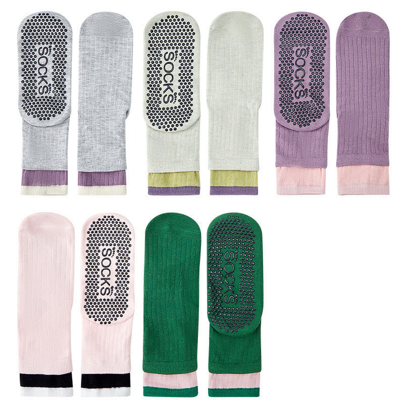 Calze Olivenorma Floor Grip per allenamento Barre con comfort in cotone traspirante e supporto elastico, calze antiscivolo a metà polpaccio per Pilates e Yoga - image 15