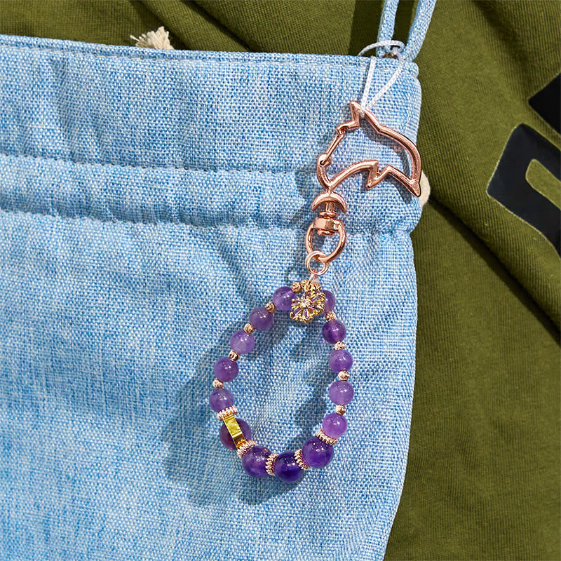 Portachiavi con cinturino per telefono in cristallo di ametista Olivenorma - image 5