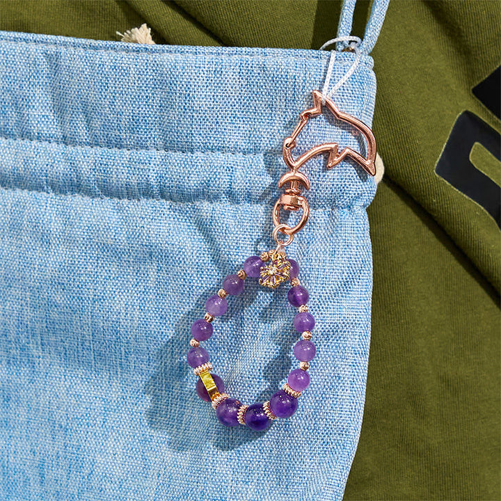 Portachiavi con cinturino per telefono in cristallo di ametista Olivenorma - image 5